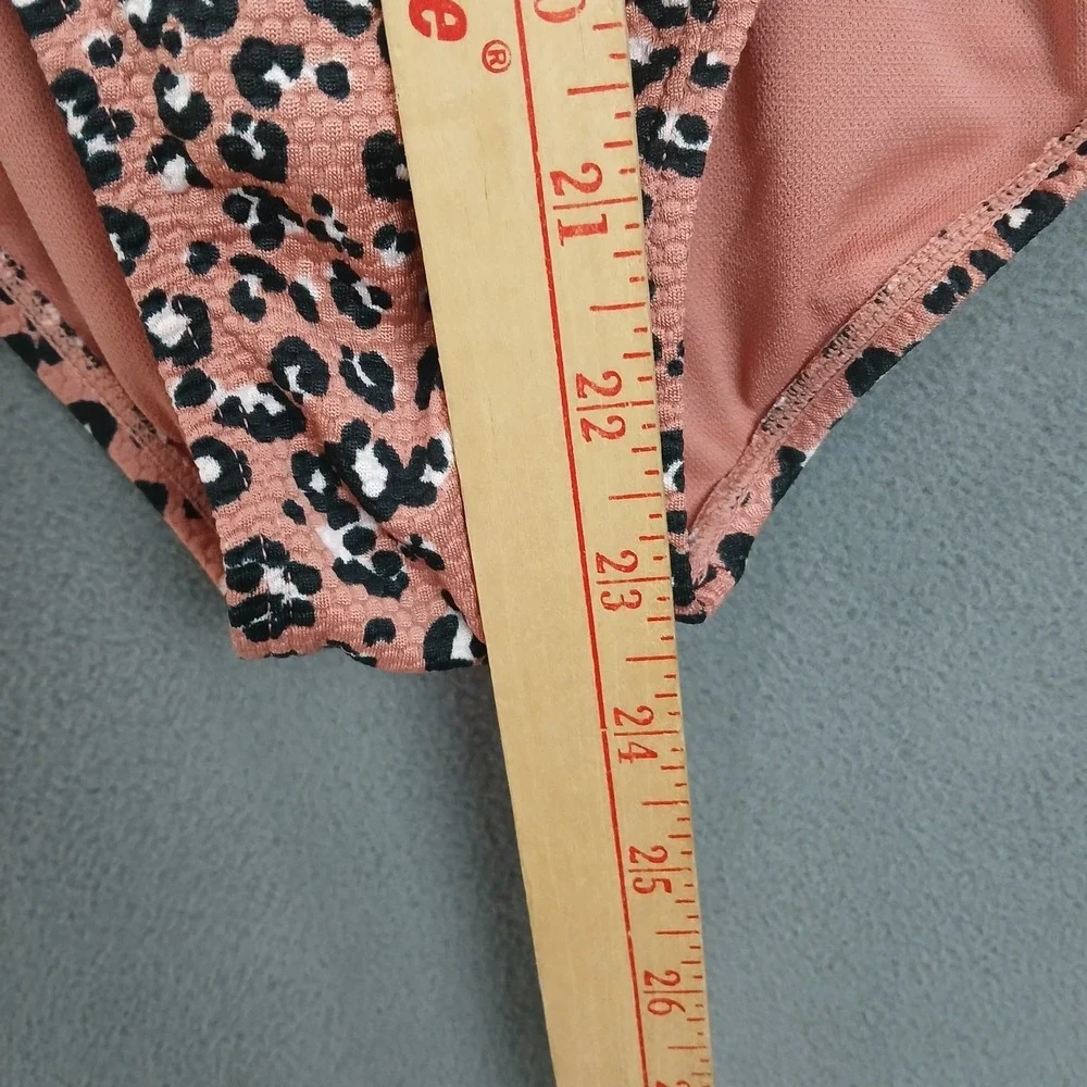 Art Class One Piece Swimsuit Girls L(10/12) Pink Jaguar Keyhole Front Back Zip